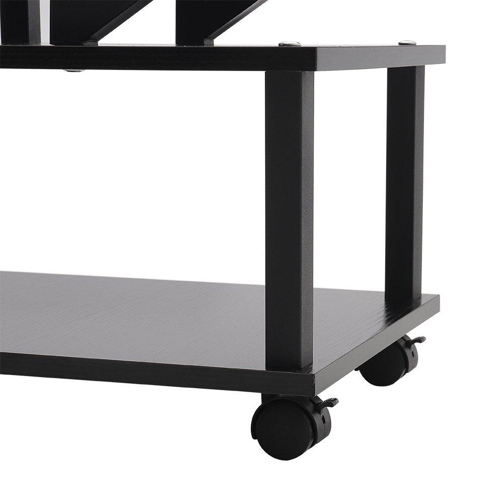 Black - LIFE IDEAS - 2x Half-Moon Plant Display Shelf with Wheels - 8