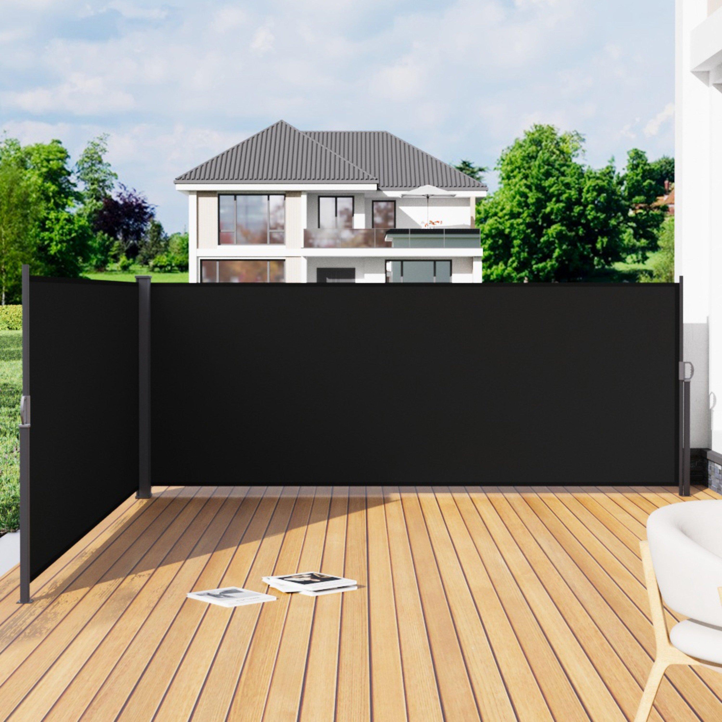 Grey - Breeins - Outdoor Retractable Privacy Side Awning - 1