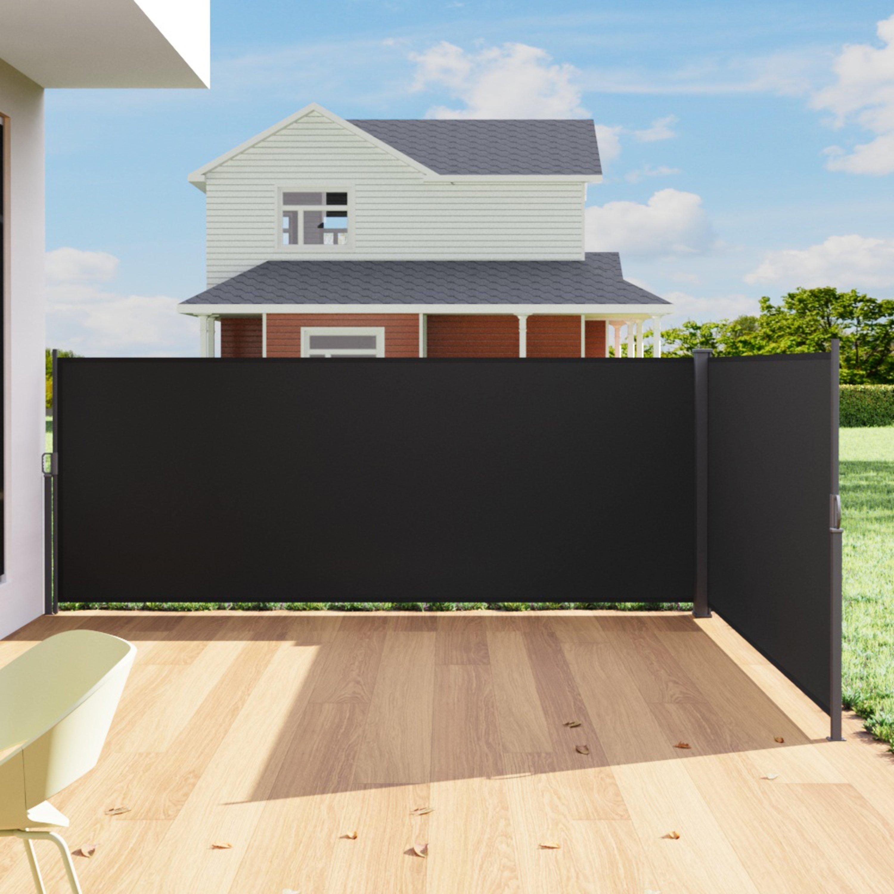 Grey - Breeins - Outdoor Retractable Privacy Side Awning - 2