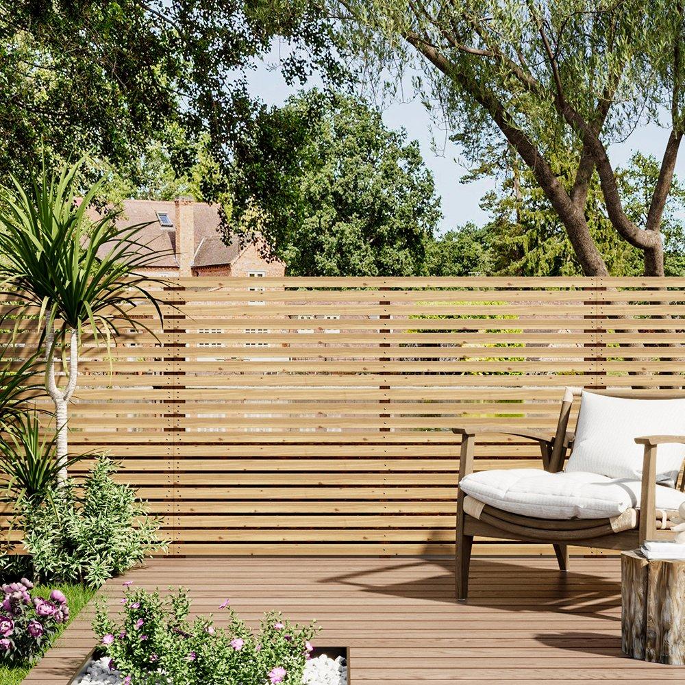 Beige - Breeins - 120cm Height Garden Privacy Wood Fence - 1
