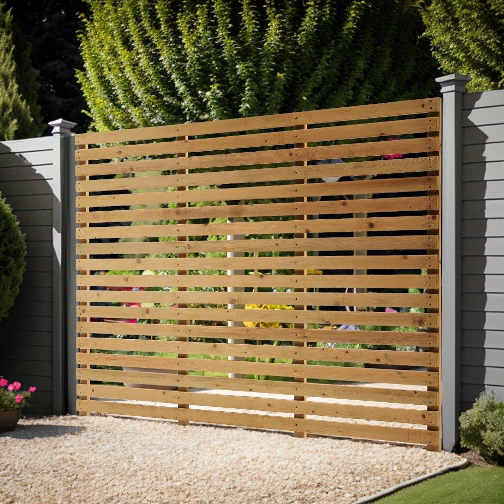 Beige - Breeins - 120cm Height Garden Privacy Wood Fence - 2