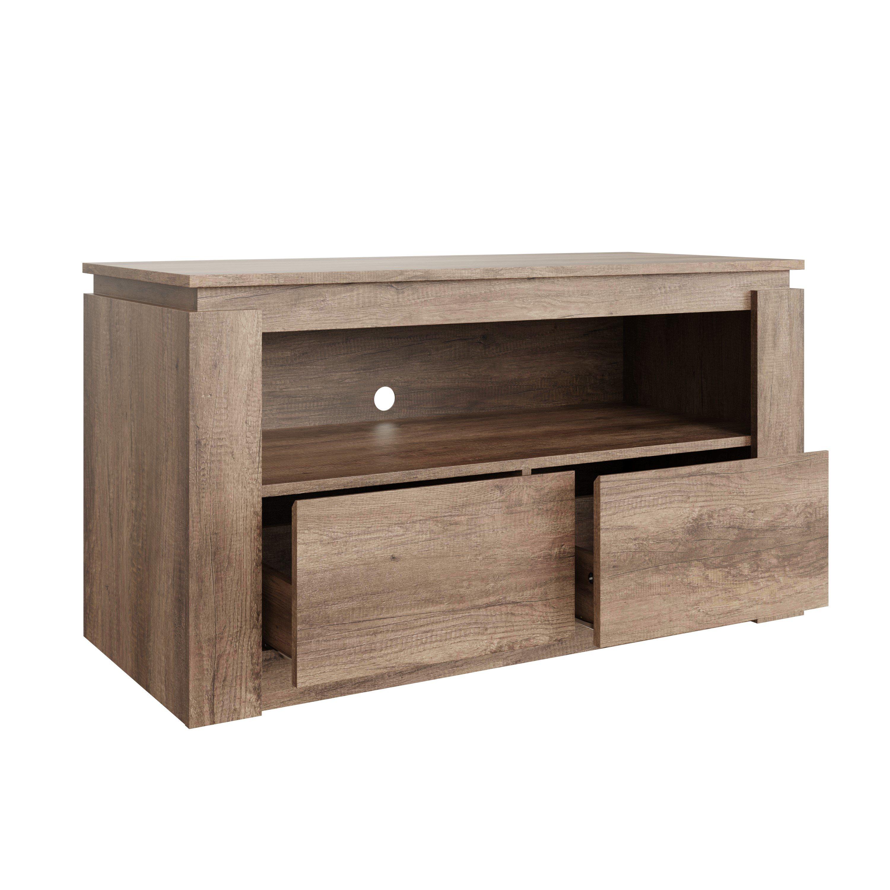 Grey Oak - GFW - Canyon Oak 2 Drawer TV Unit - 4