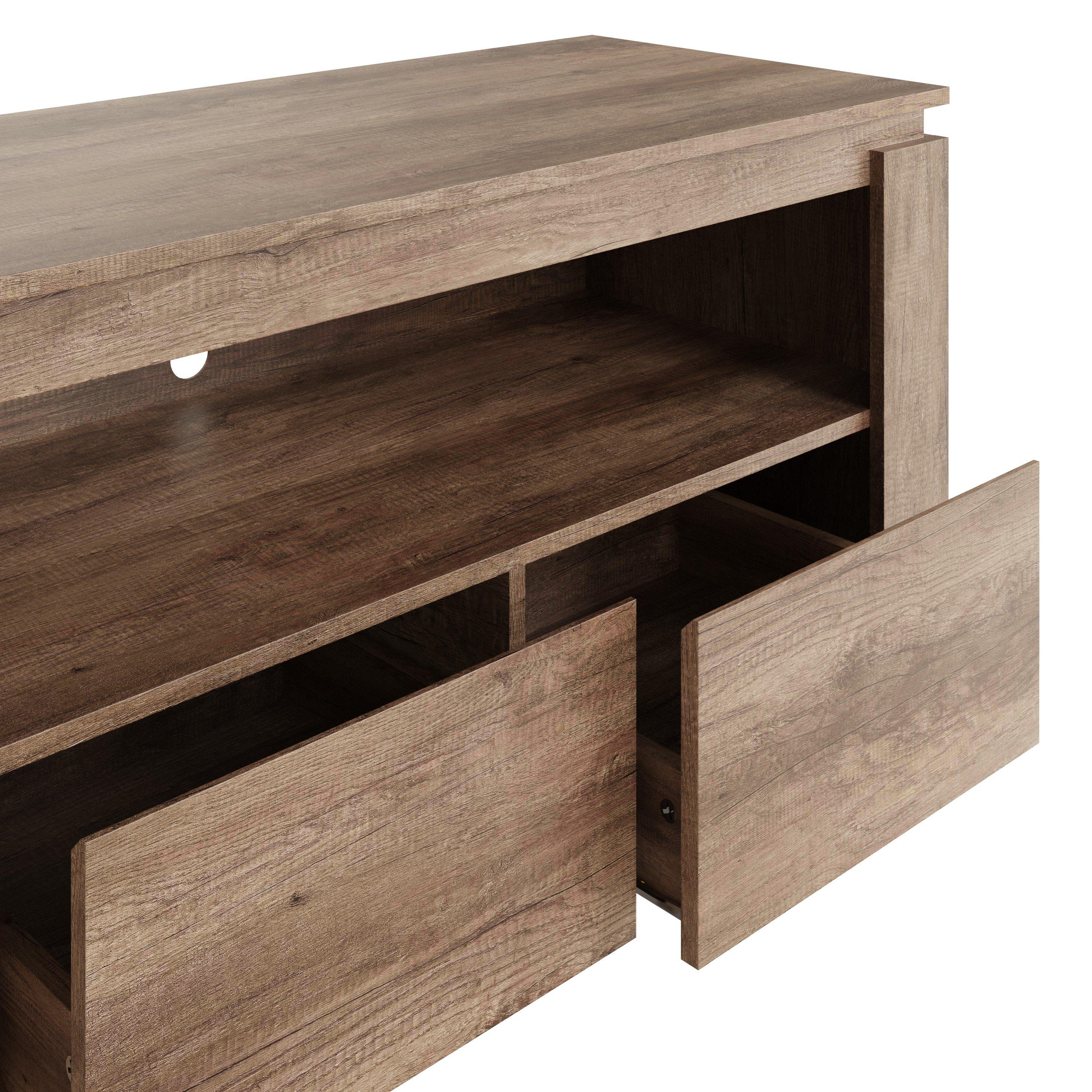 Grey Oak - GFW - Canyon Oak 2 Drawer TV Unit - 5