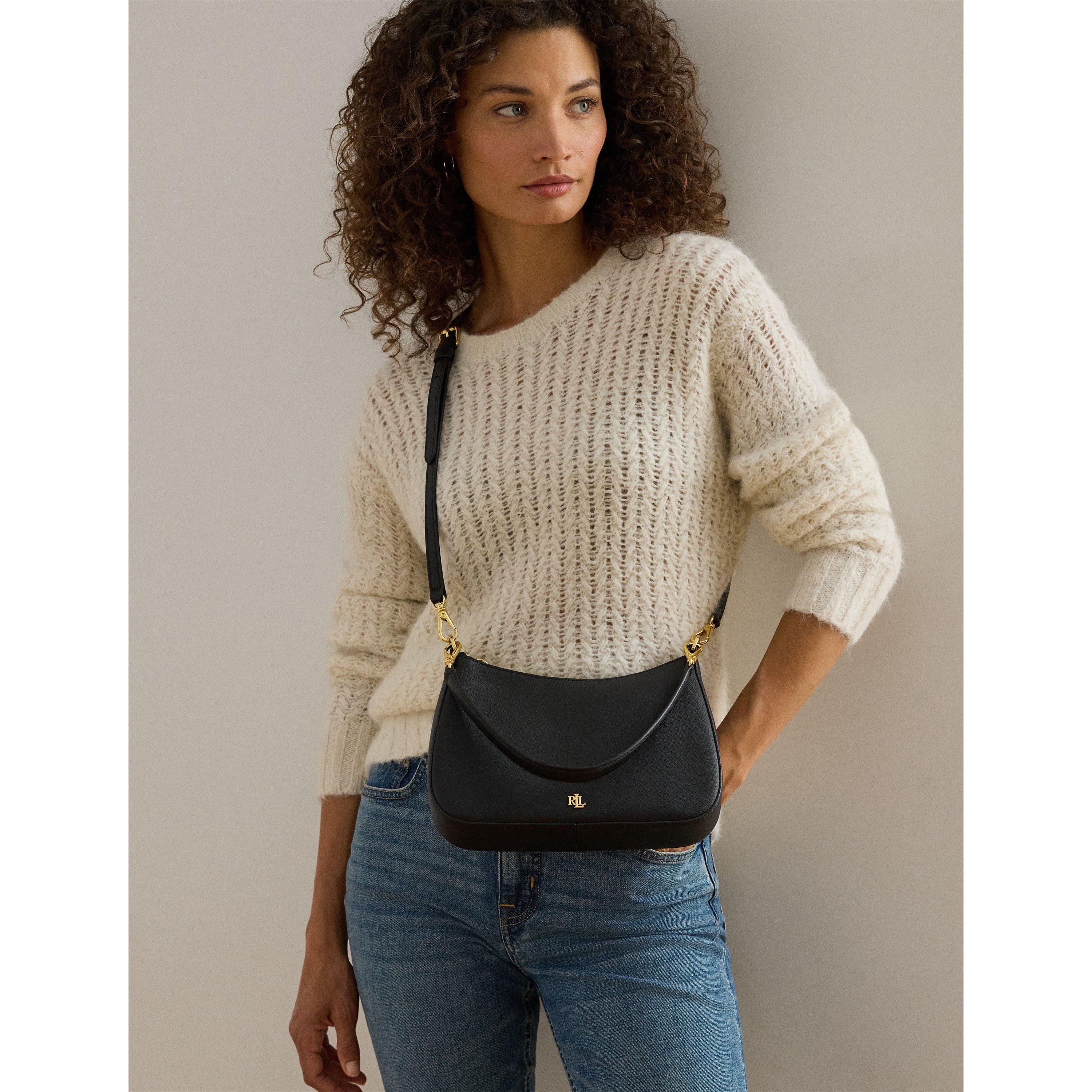 Black - Lauren by Ralph Lauren - Women's Danni Leather Shoulder Bag - 7