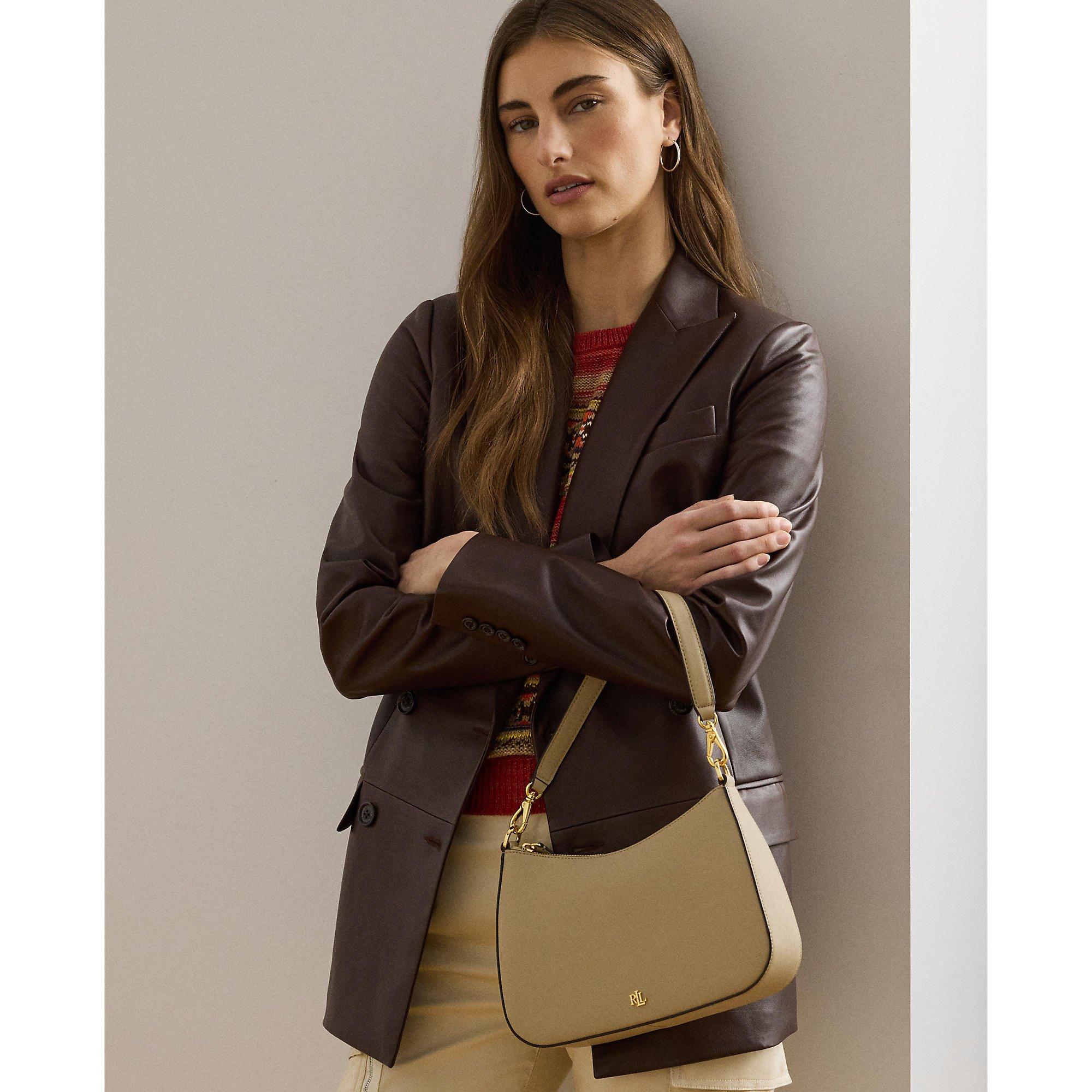 Birch Tan - Lauren by Ralph Lauren - Women's Danni Leather Shoulder Bag - 3