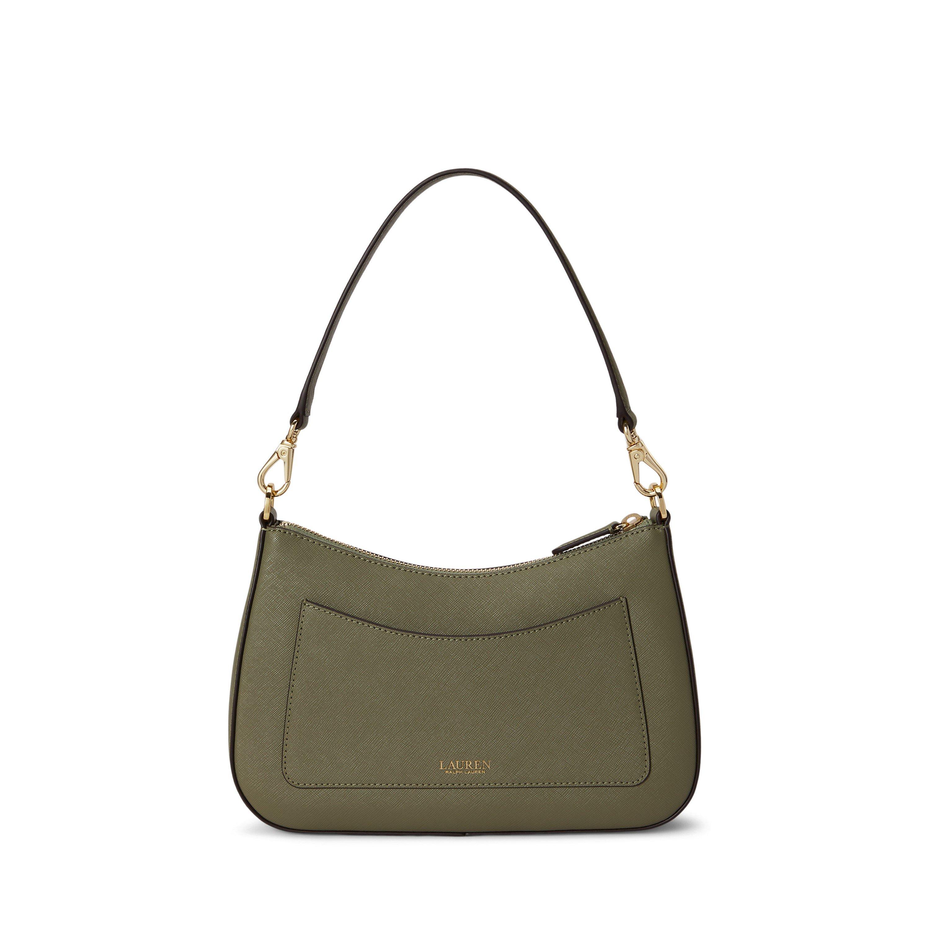 SAGE GREEN - Lauren by Ralph Lauren - Women's Danni Leather Shoulder Bag - 4
