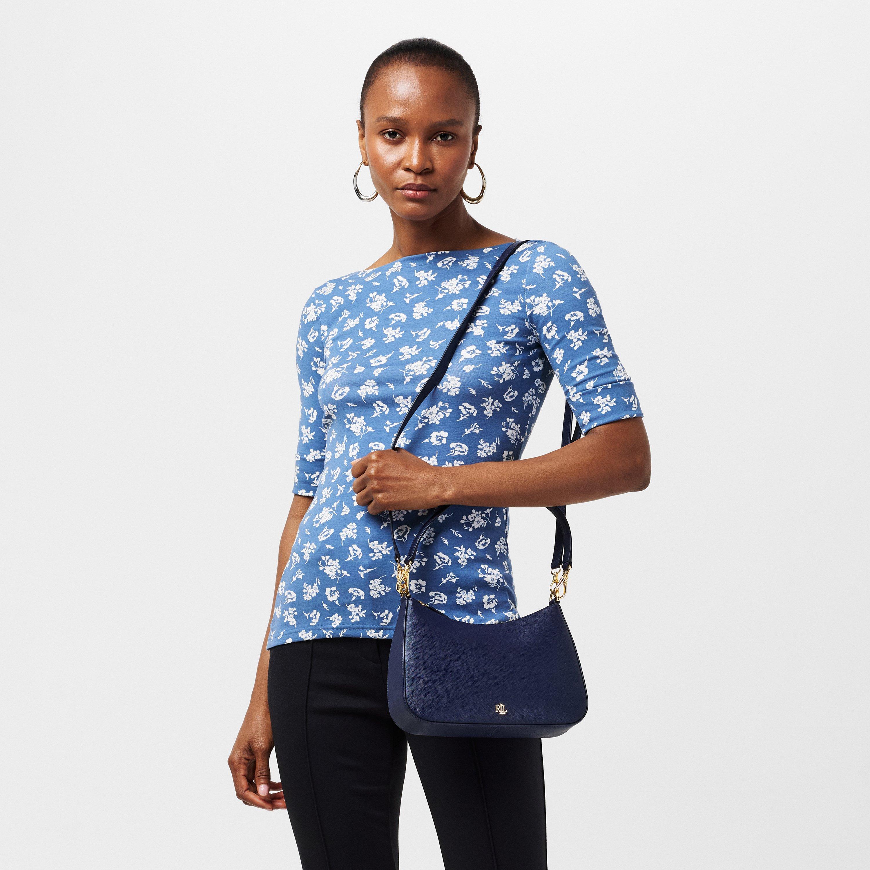 REFINED NAVY - Lauren by Ralph Lauren - Women's Danni Leather Shoulder Bag - 3