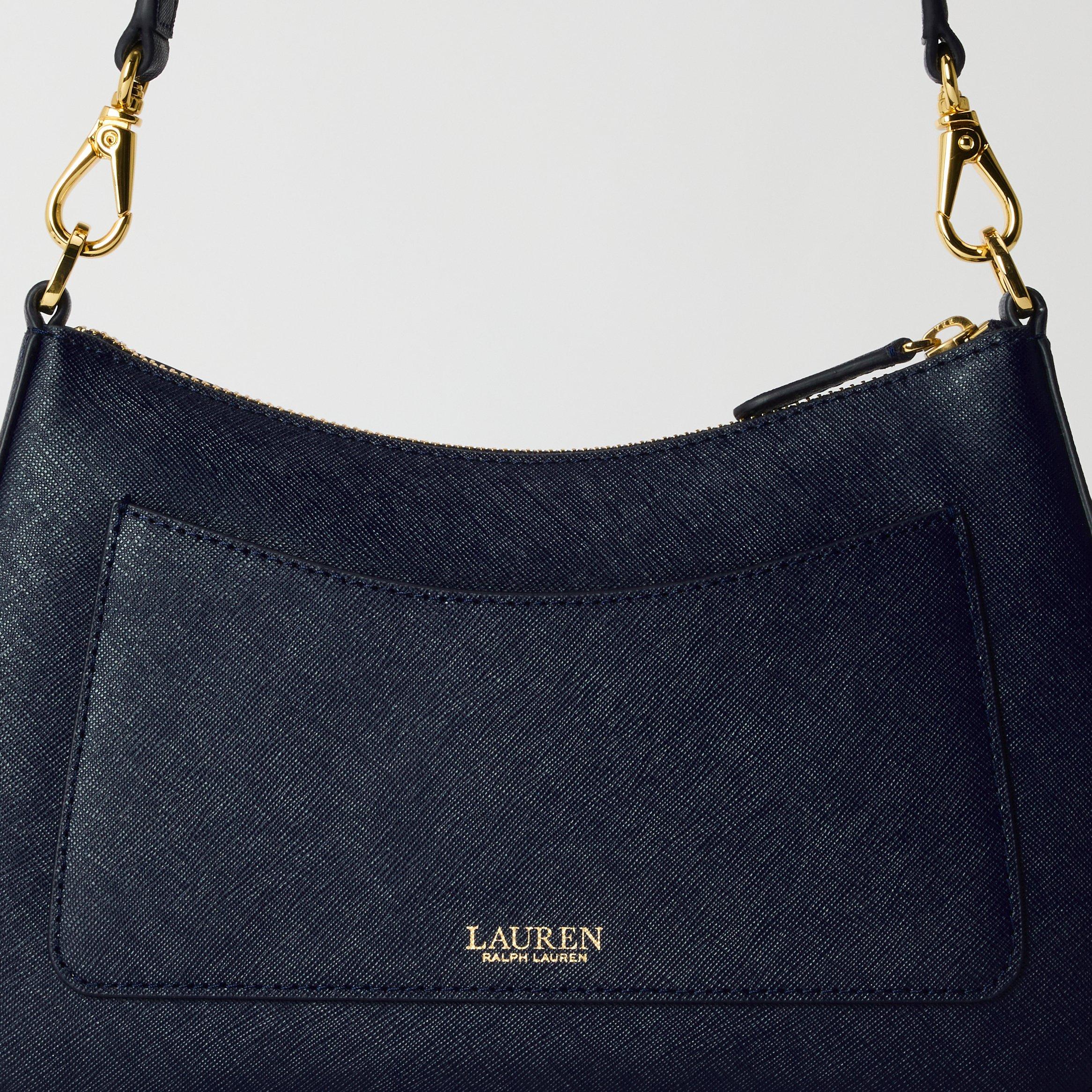 REFINED NAVY - Lauren by Ralph Lauren - Women's Danni Leather Shoulder Bag - 4