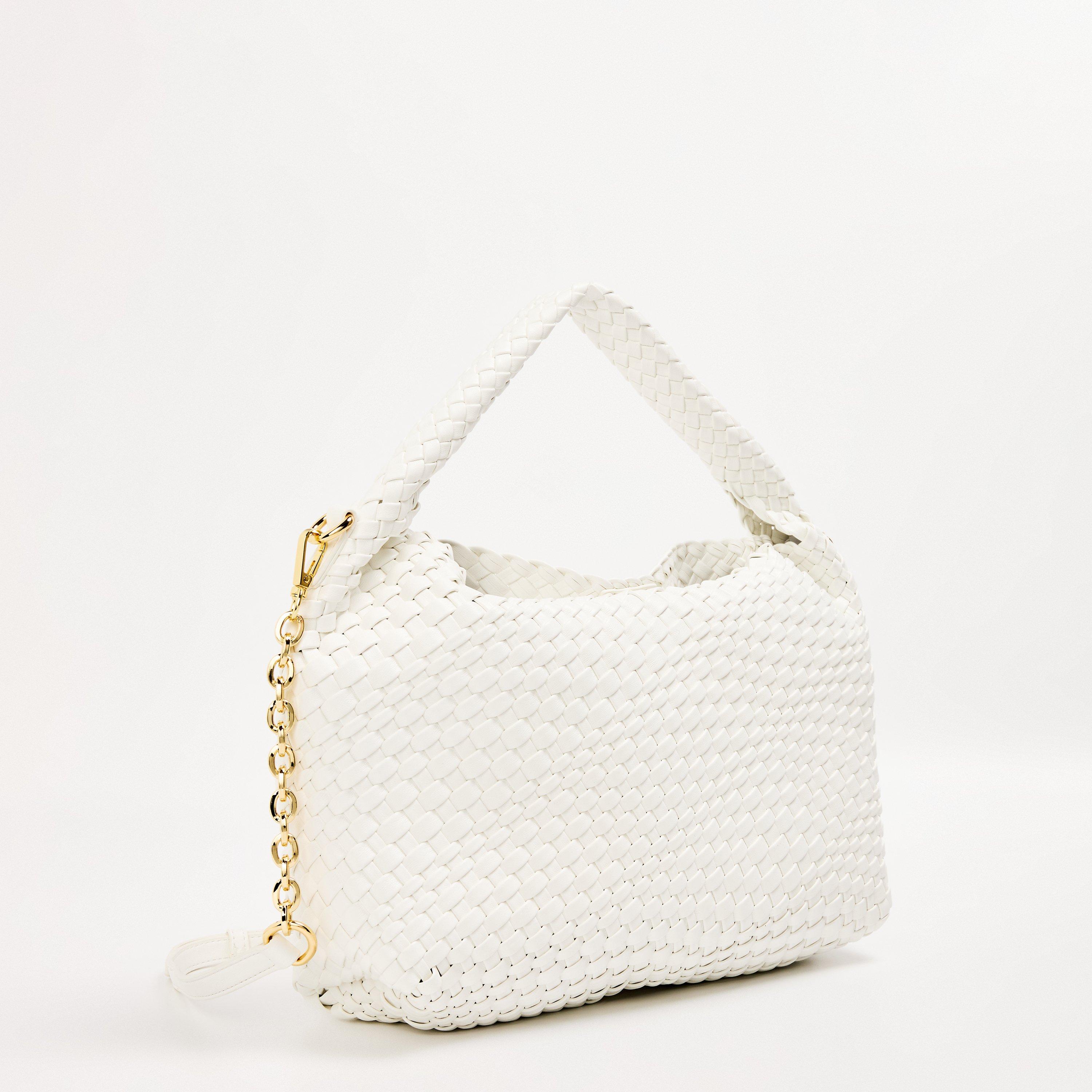 WHITE - Dune London - Women's Woven Hobo Bag - 2