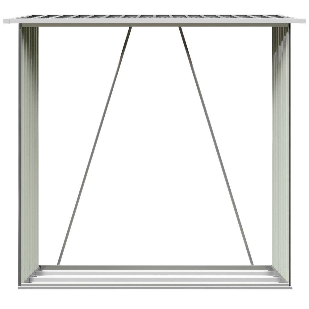 Grey - Breeins - 157x157x71cm Outdoor Metal Firewood Storage Shed - 3