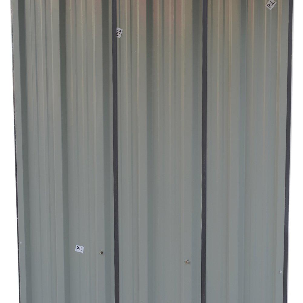 Grey - Breeins - 157x157x71cm Outdoor Metal Firewood Storage Shed - 7