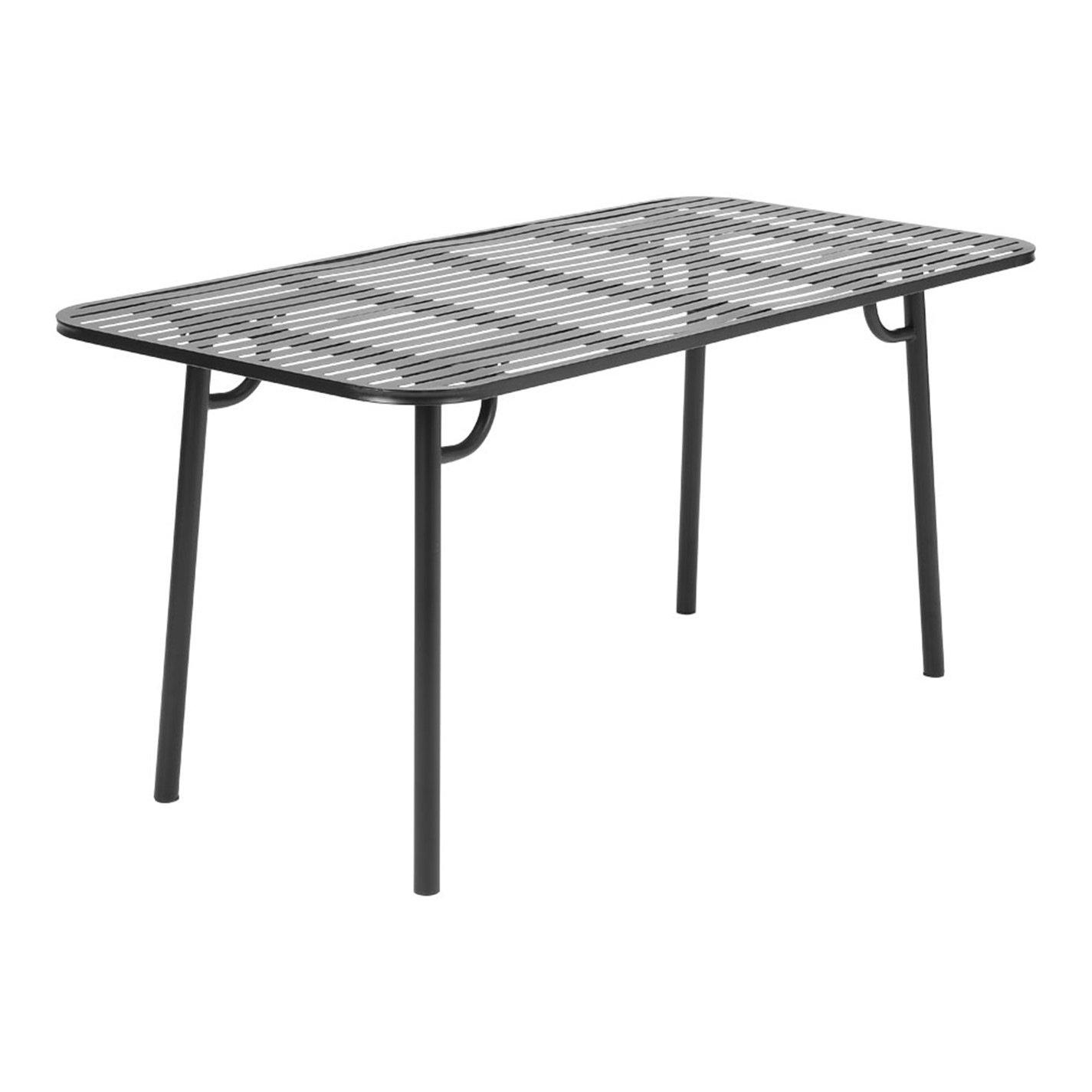 Black - Breeins - 1.6m Outdoor Garden Metal Table - 3