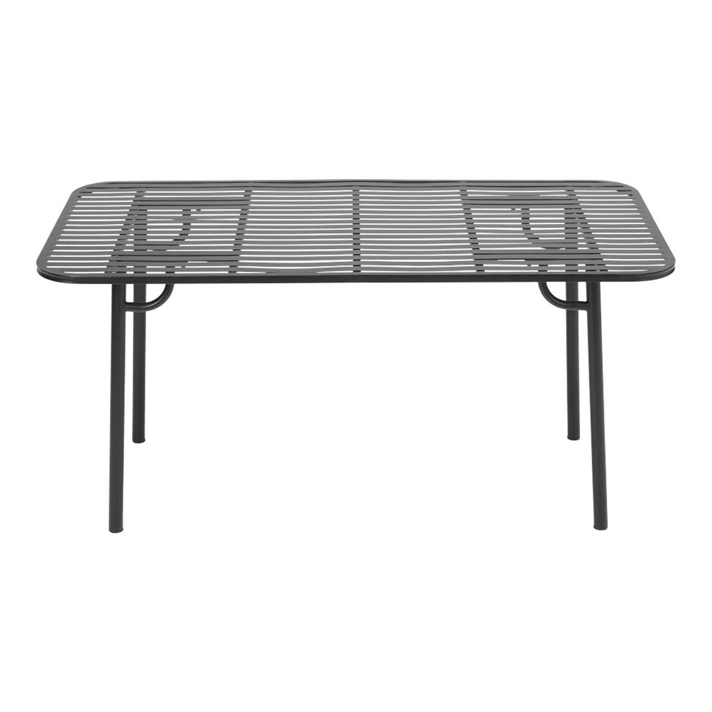 Black - Breeins - 1.6m Outdoor Garden Metal Table - 4