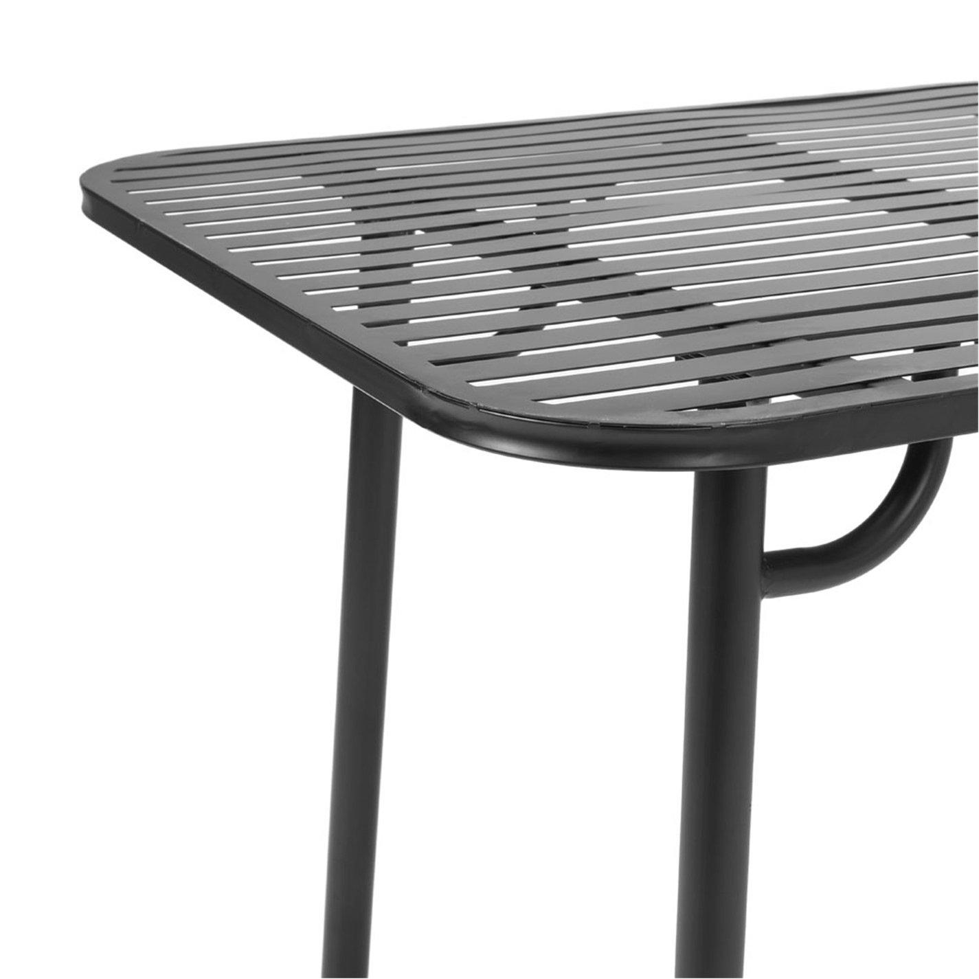 Black - Breeins - 1.6m Outdoor Garden Metal Table - 5