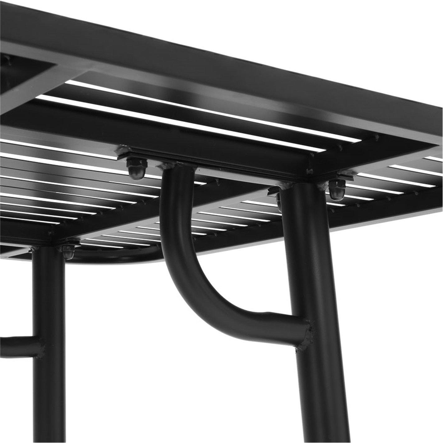 Black - Breeins - 1.6m Outdoor Garden Metal Table - 6