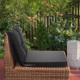 Breeins 2Pcs Black Outdoor Sofa Cushion Backrest Set