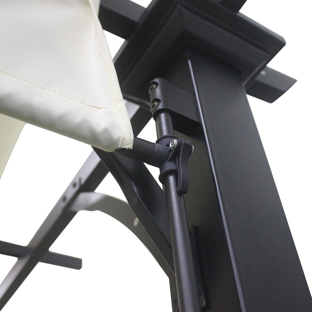 Beige - Breeins - Outdoor Patio Pergola with Retractable Canopy - 6