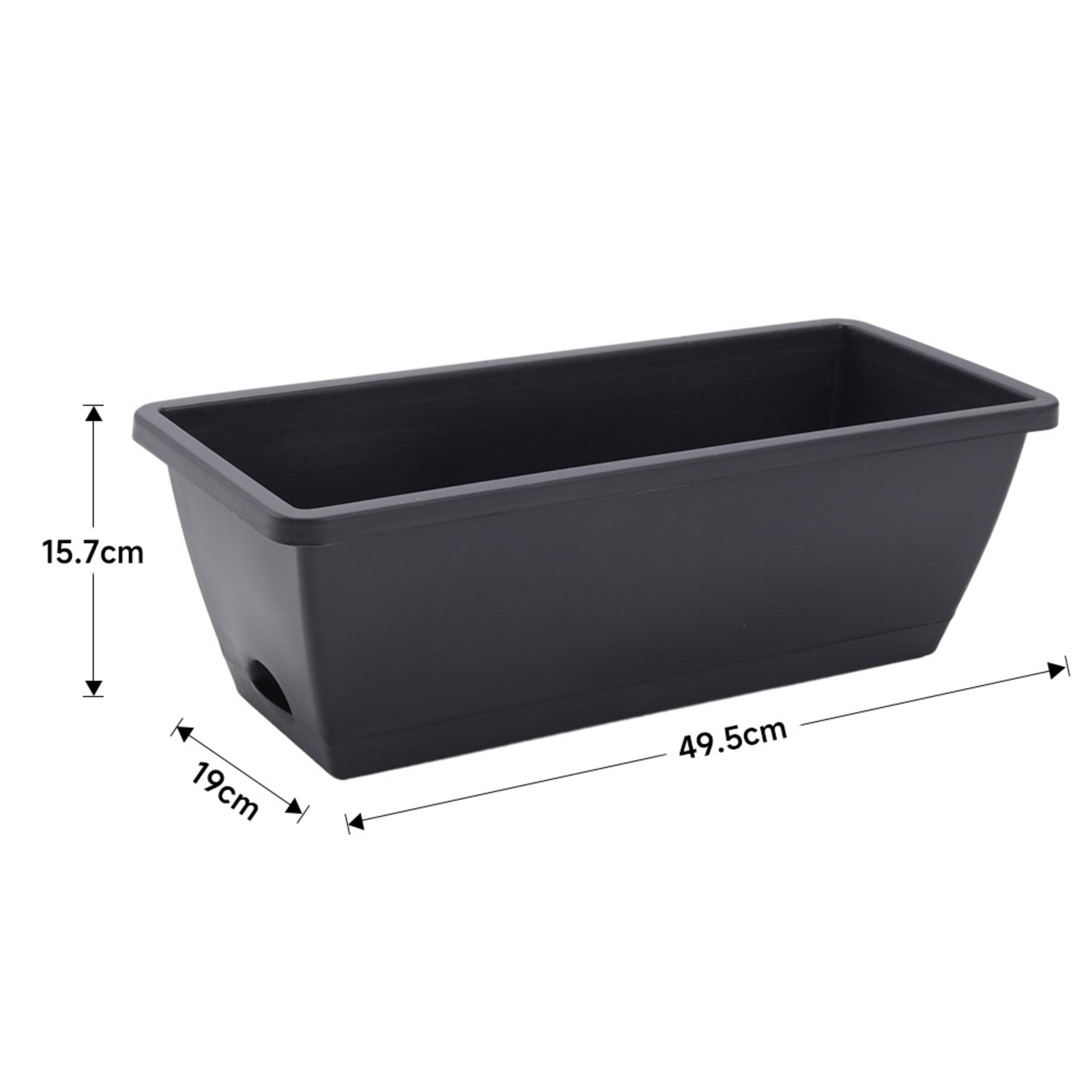 Dark Grey - Breeins - 5-Piece Rectangle Garden Planter Set - 7