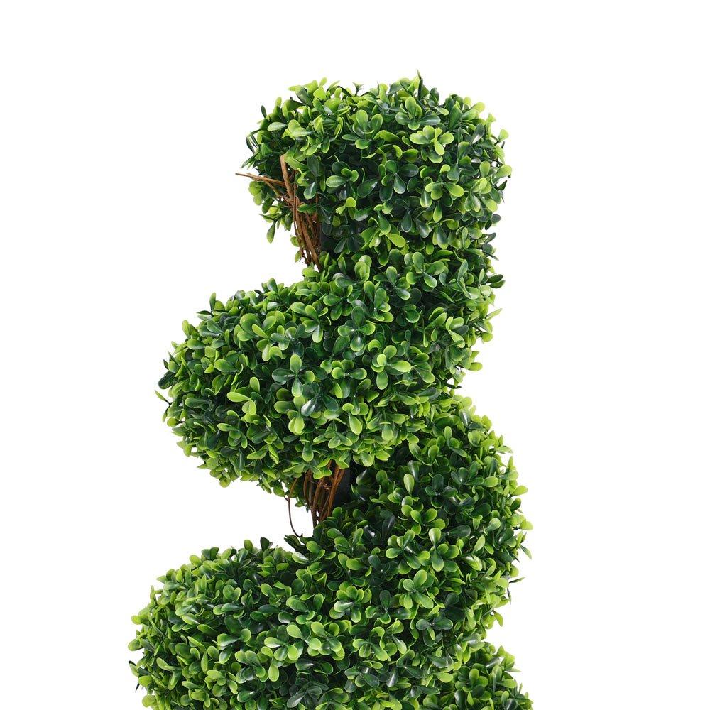Green - LIFE IDEAS - 2x Topiary Spiral Boxwood Fake Trees - 4