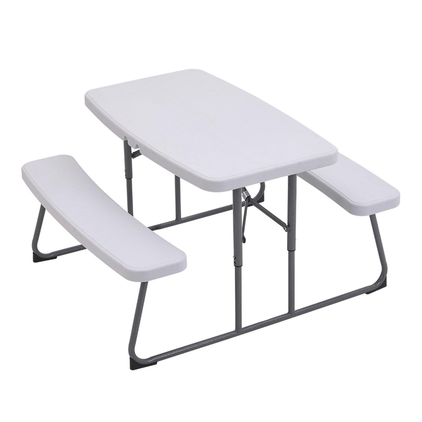 White - Breeins - 54x95.5x83cm Foldable Picnic Table and Bench Set - 1