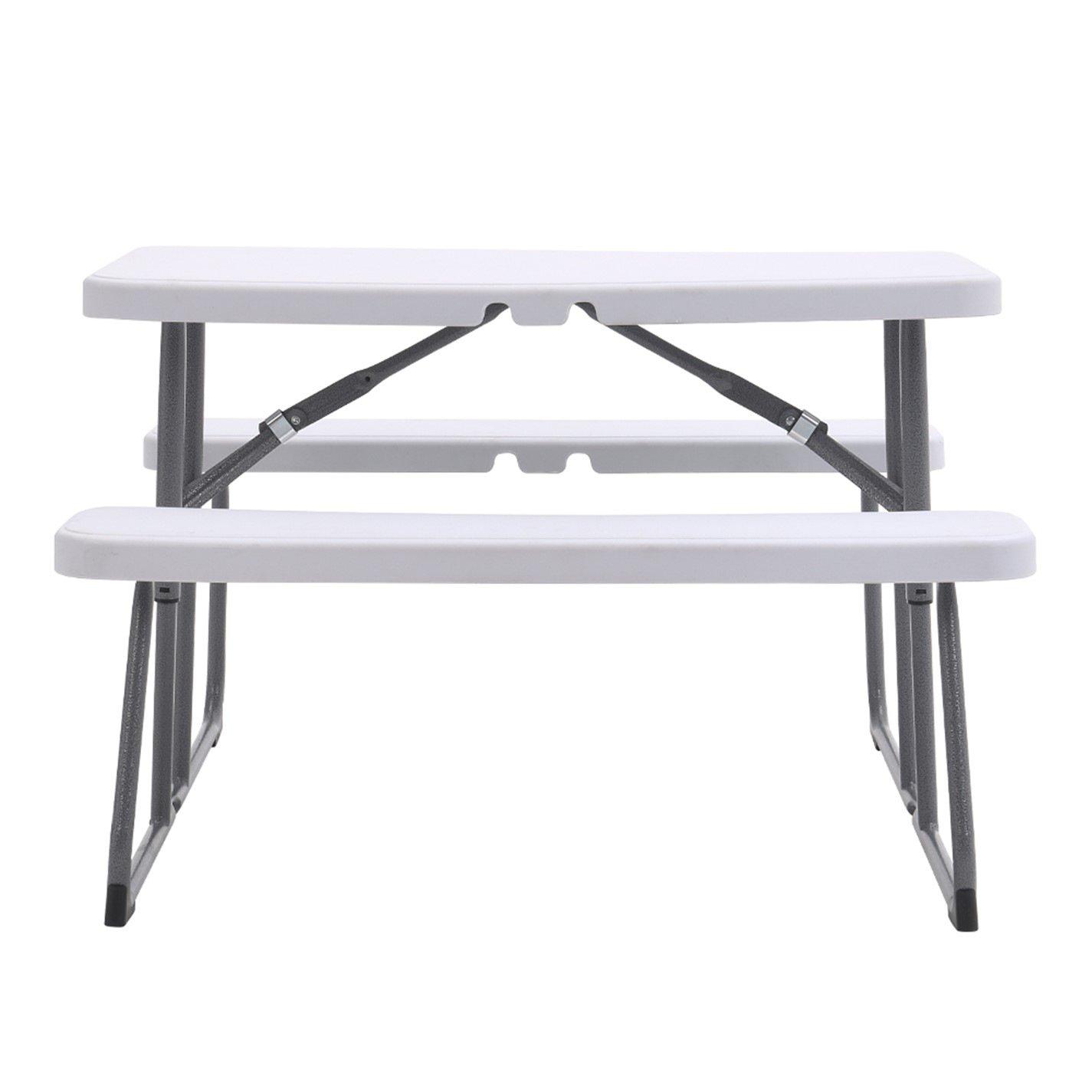 White - Breeins - 54x95.5x83cm Foldable Picnic Table and Bench Set - 2