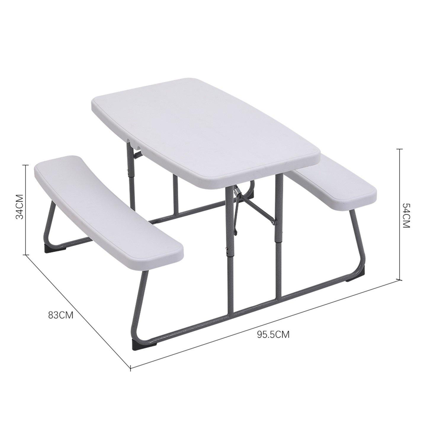 White - Breeins - 54x95.5x83cm Foldable Picnic Table and Bench Set - 12