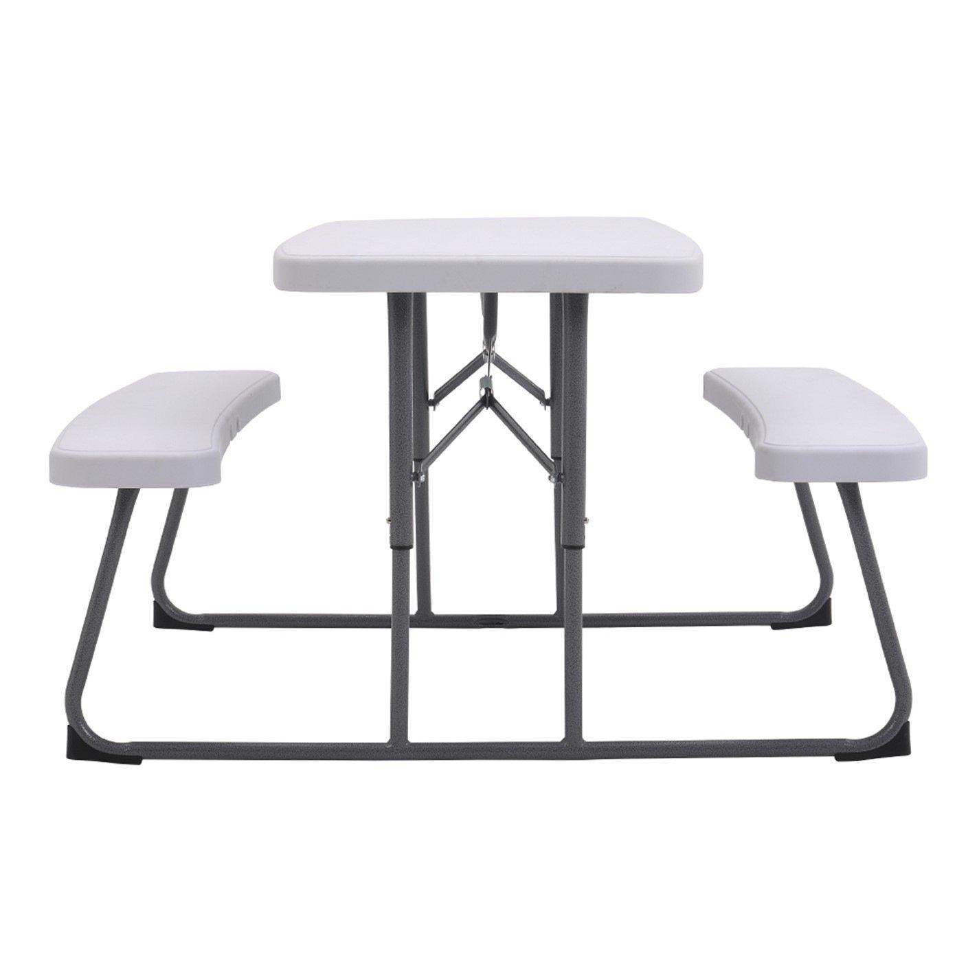 White - Breeins - 54x95.5x83cm Foldable Picnic Table and Bench Set - 3