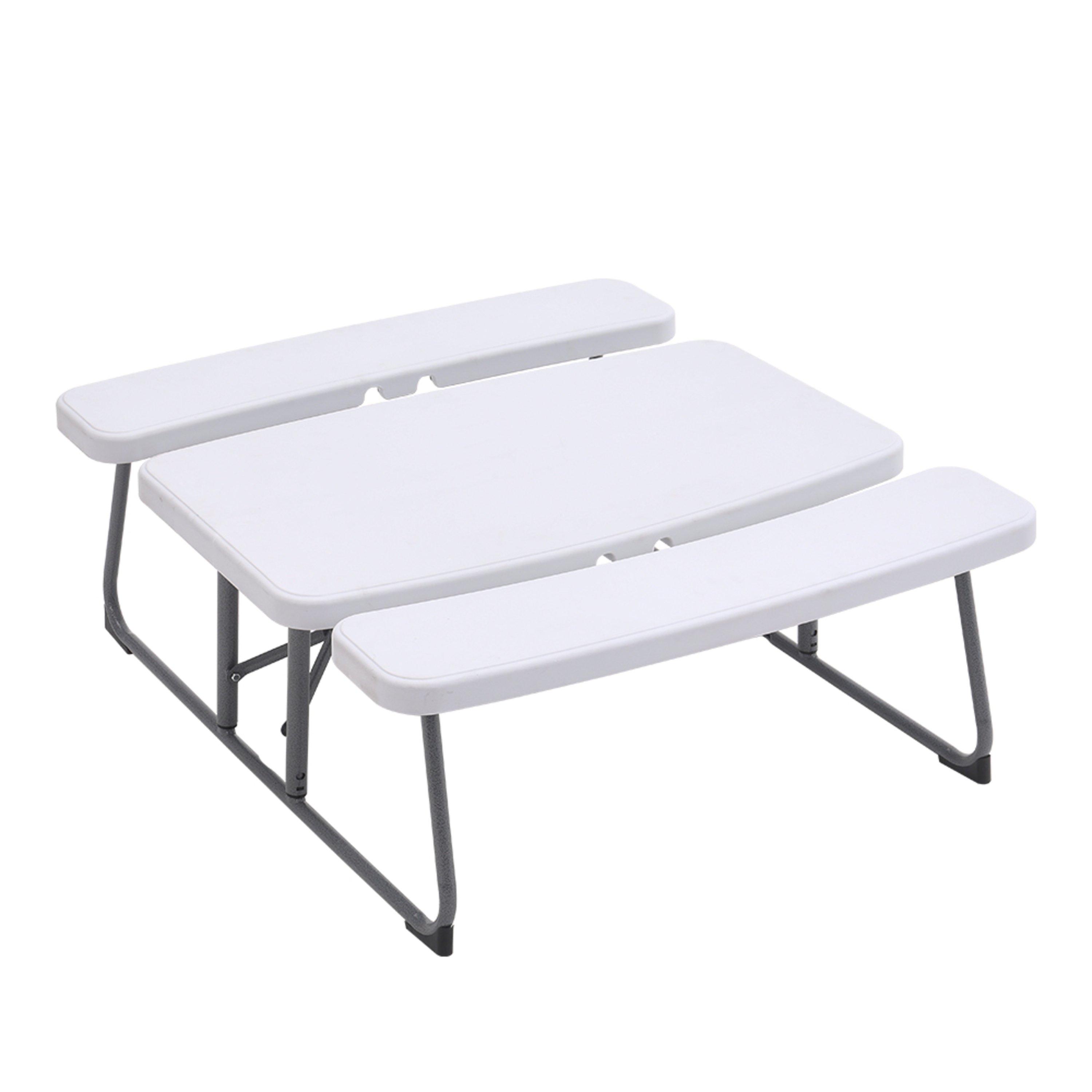 White - Breeins - 54x95.5x83cm Foldable Picnic Table and Bench Set - 4