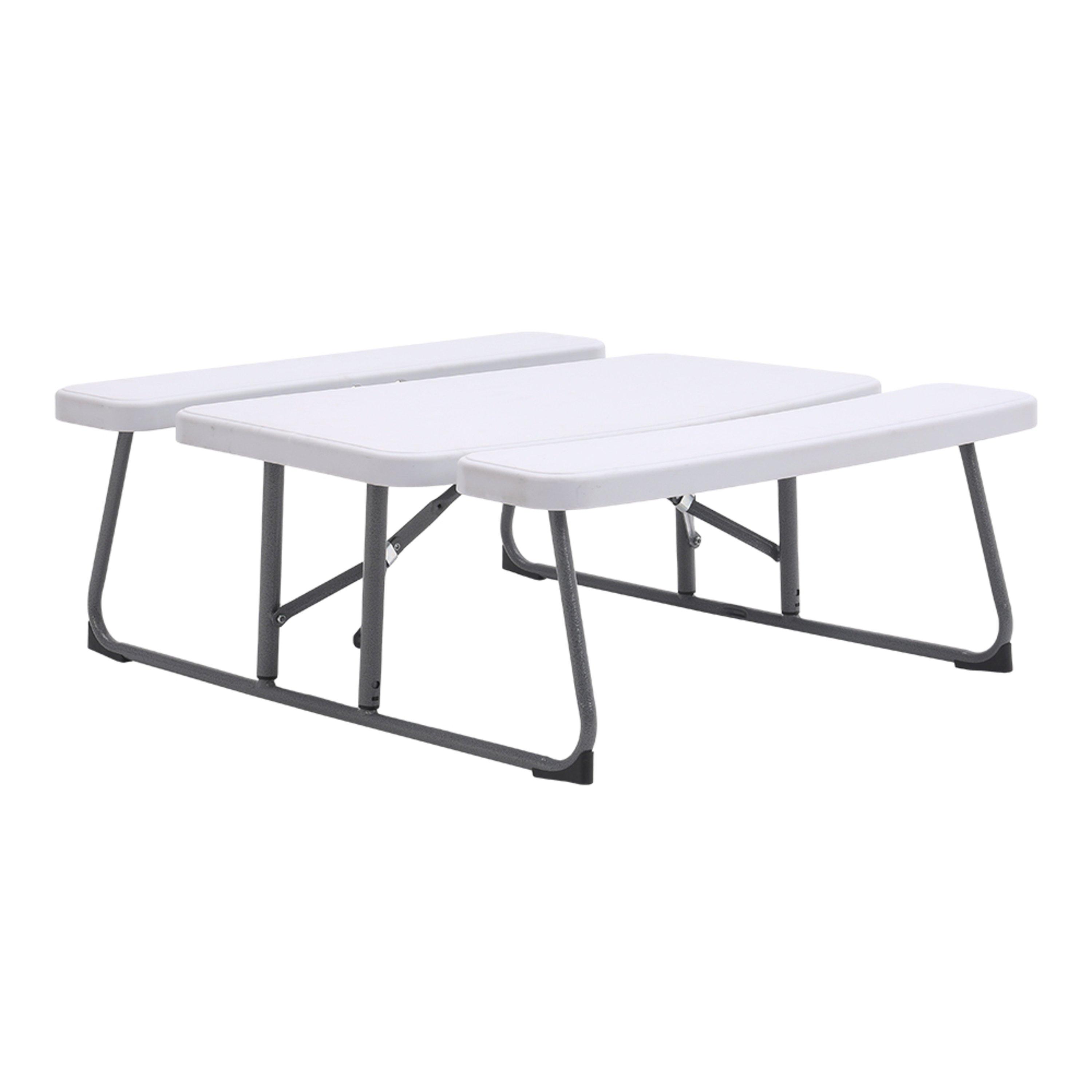 White - Breeins - 54x95.5x83cm Foldable Picnic Table and Bench Set - 5