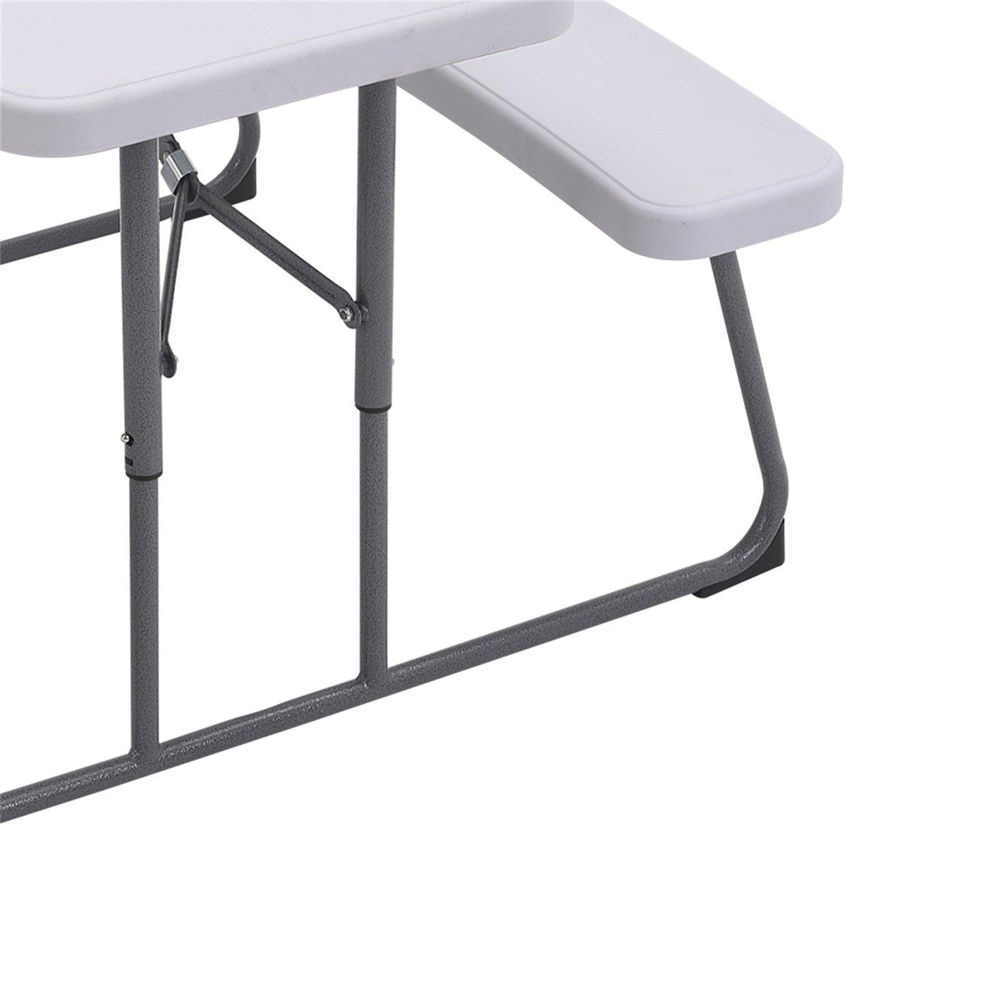 White - Breeins - 54x95.5x83cm Foldable Picnic Table and Bench Set - 8