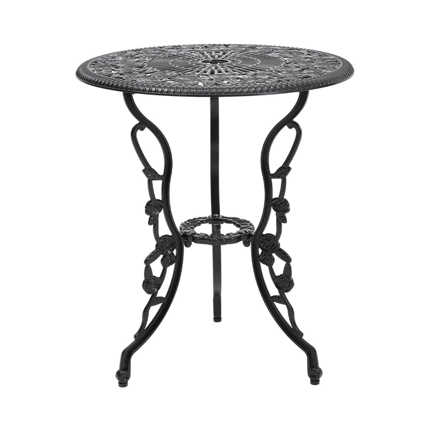 Black - Breeins - 3pcs Cast Aluminum Outdoor Bistro Dining Set - 6