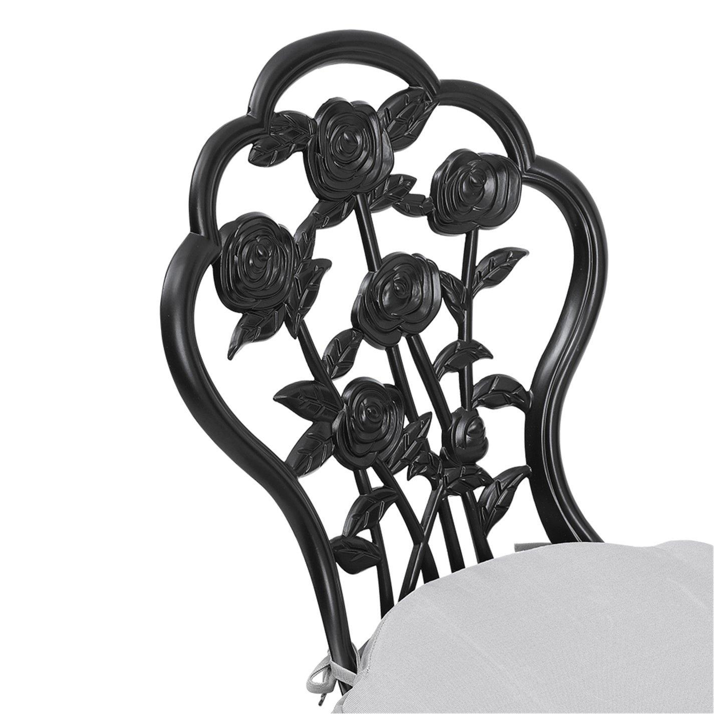 Black - Breeins - 3pcs Cast Aluminum Outdoor Bistro Dining Set - 8