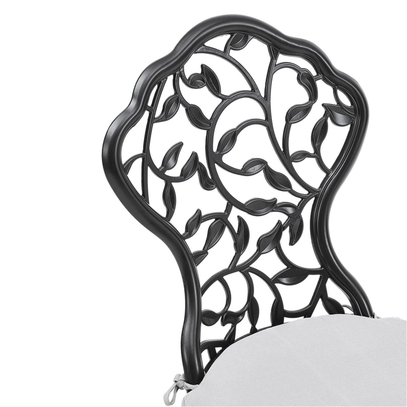 Black - Breeins - 3pcs Cast Aluminum Bistro Table and Chairs Set - 11