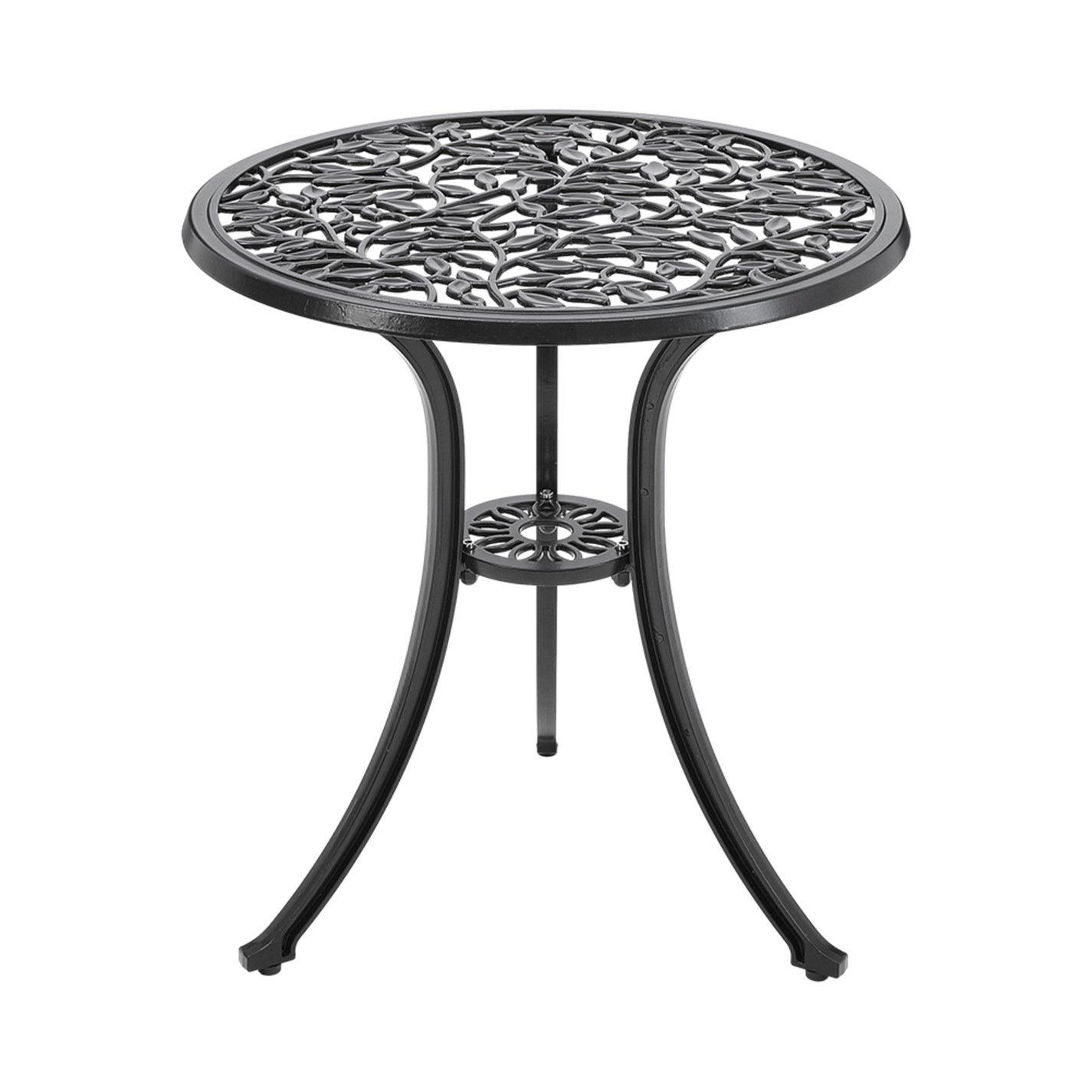 Black - Breeins - 3pcs Cast Aluminum Bistro Table and Chairs Set - 5