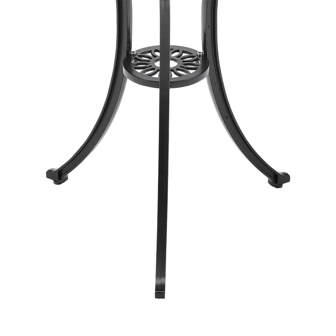 Black - Breeins - 3pcs Cast Aluminum Bistro Table and Chairs Set - 7