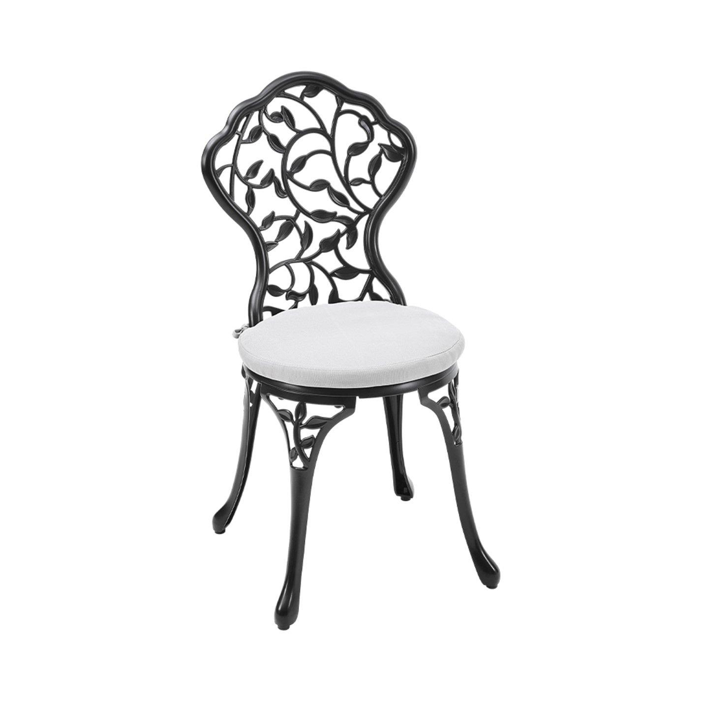 Black - Breeins - 3pcs Cast Aluminum Bistro Table and Chairs Set - 8