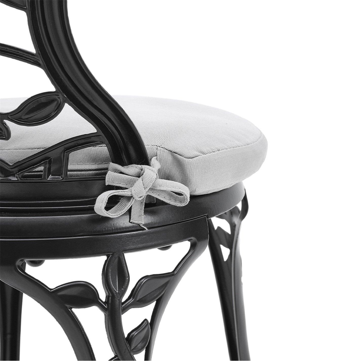 Black - Breeins - 3pcs Cast Aluminum Bistro Table and Chairs Set - 10