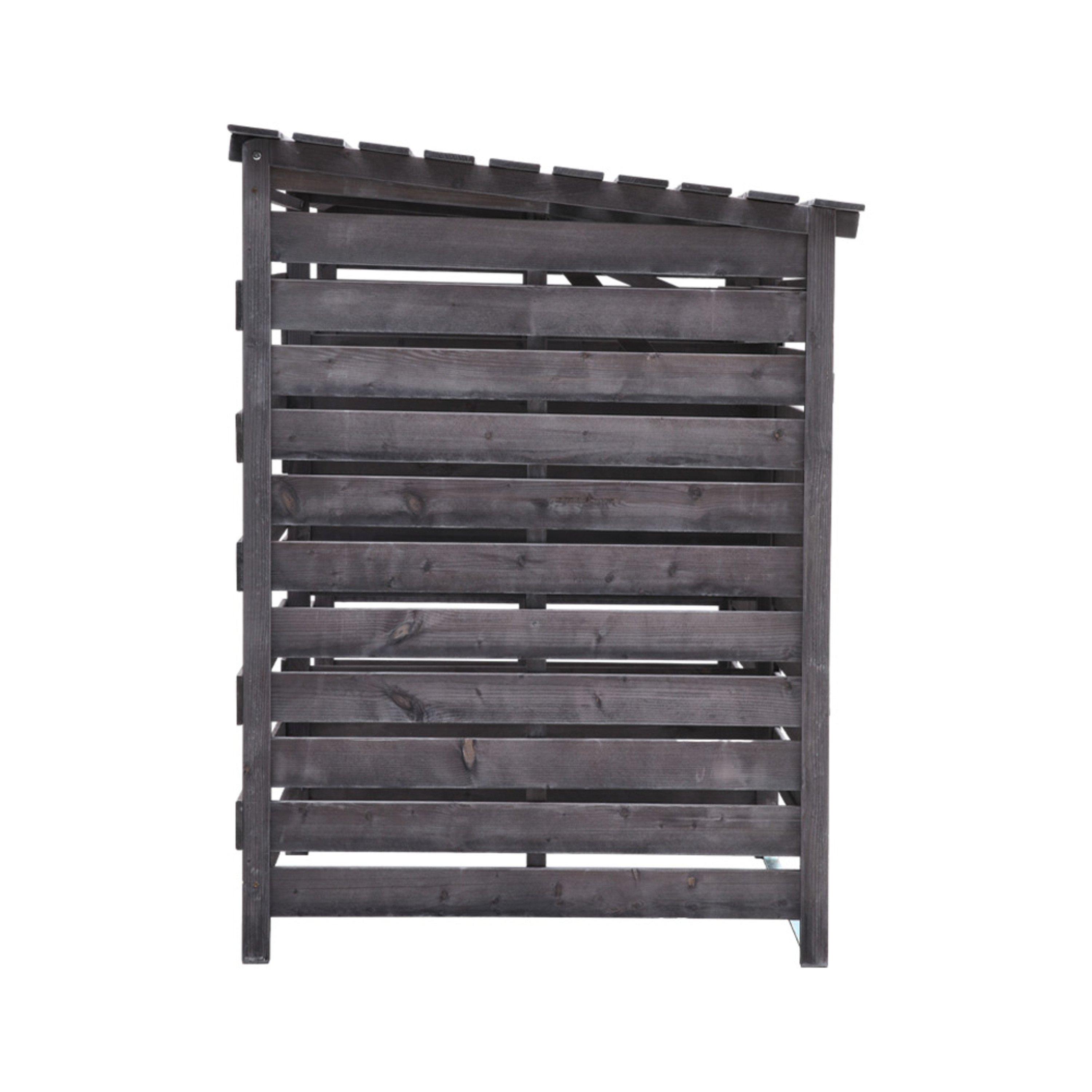 Grey - Breeins - Spruce Wood Garbage Can Garden Storage Shed - 3