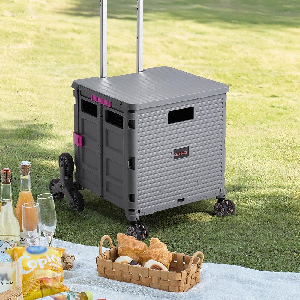 Grey - Breeins - Depth 49cm Grey Collapsible Utility Storage Crate - 1