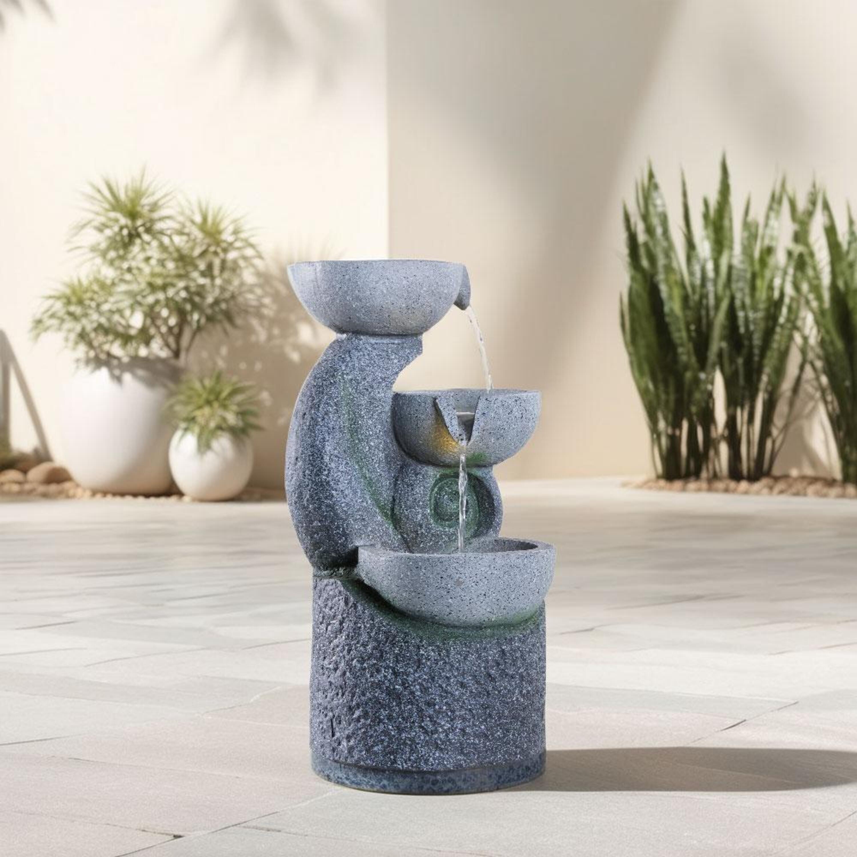 Grey - Breeins - Outdoor Solar-Powered Water Fountain Decor - 1