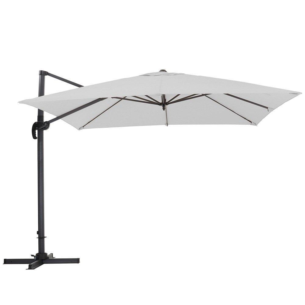 Grey - Breeins - Large Square Outdoor Cantilever Parasol - 3