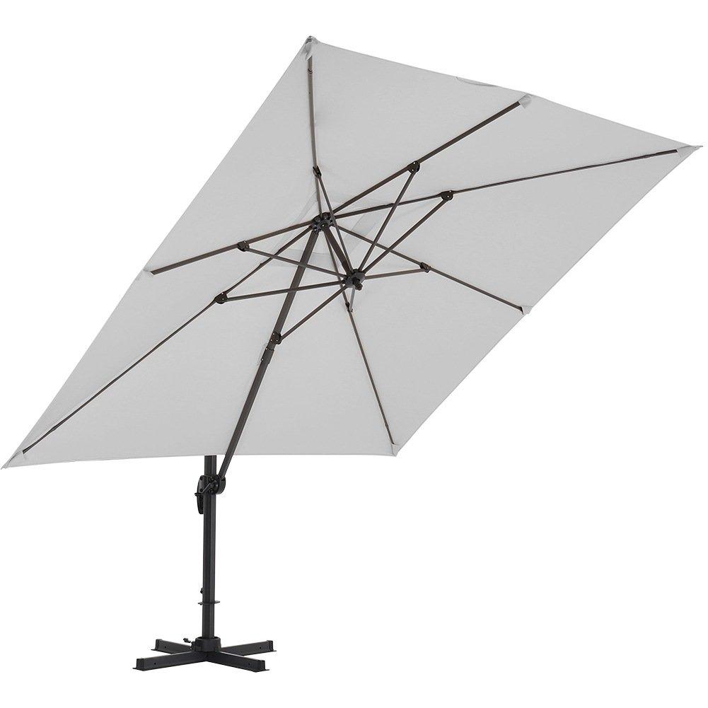 Grey - Breeins - Large Square Outdoor Cantilever Parasol - 4
