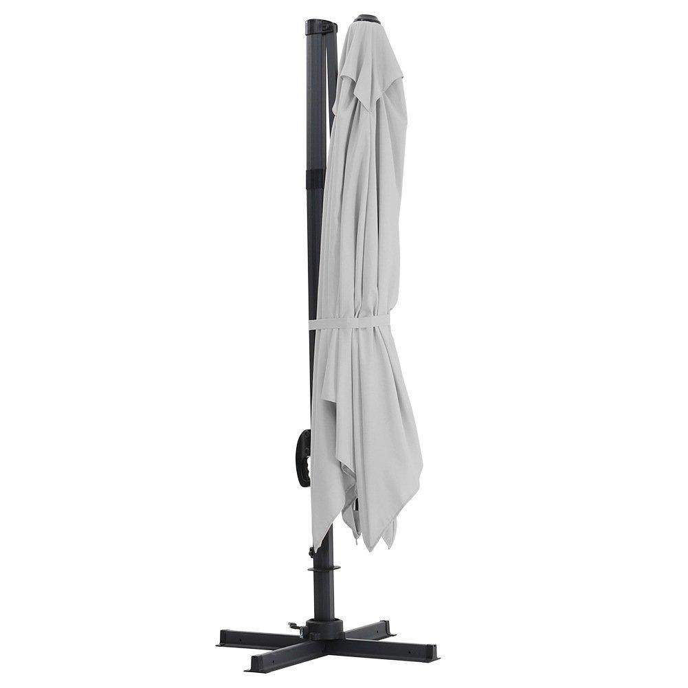 Grey - Breeins - Large Square Outdoor Cantilever Parasol - 5