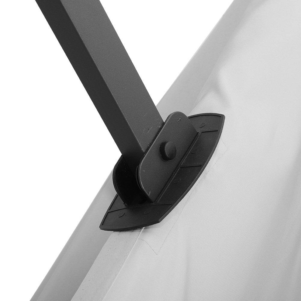 Grey - Breeins - Large Square Outdoor Cantilever Parasol - 8