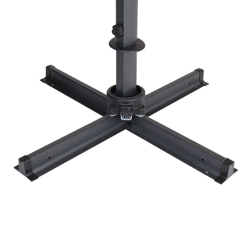 Grey - Breeins - Large Square Outdoor Cantilever Parasol - 9