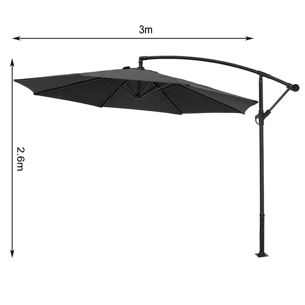 Black - Breeins - 3M Black Banana Cantilever Patio Paraso - 7