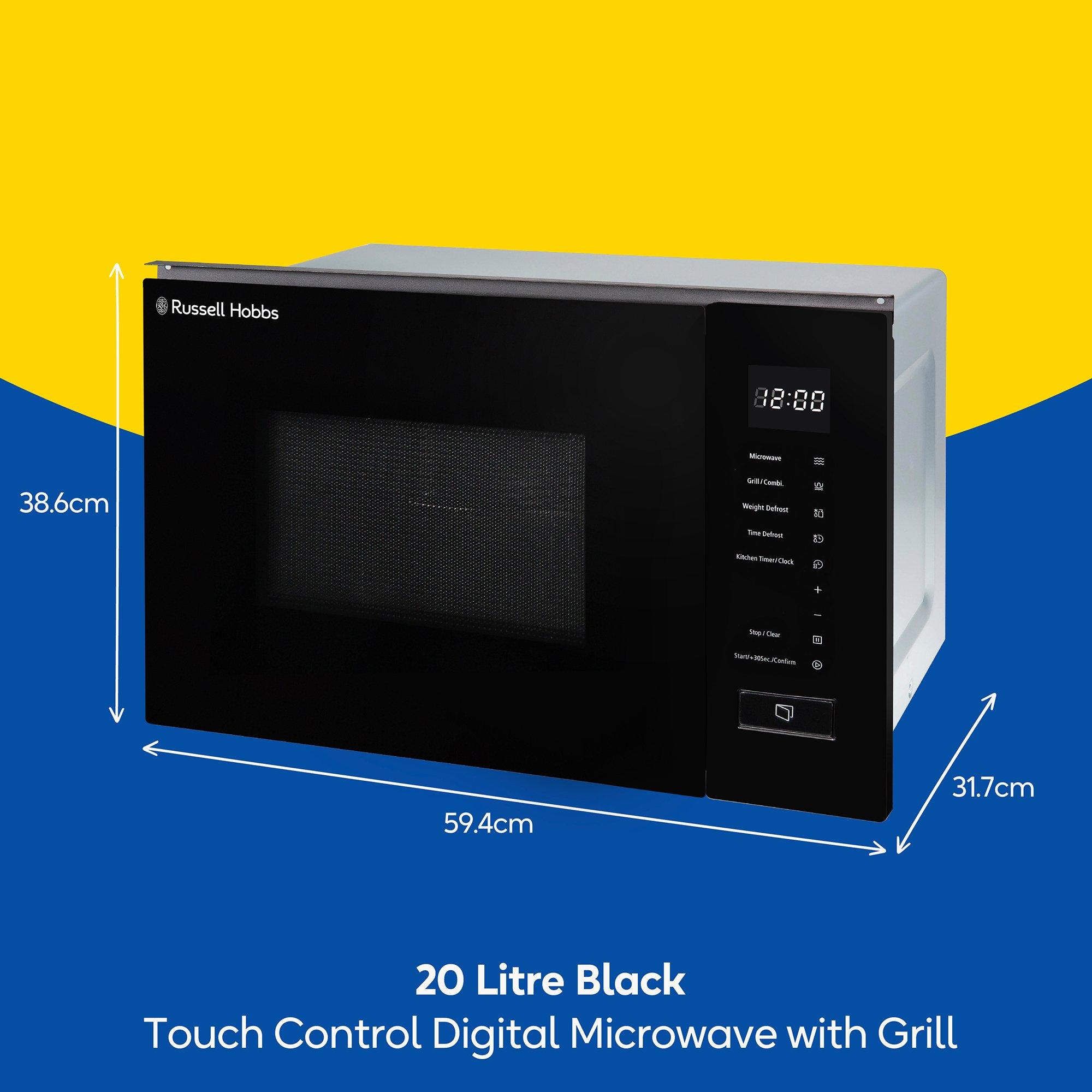 Black - Russell Hobbs - RHBM2002B Digital Microwave & Grill 20L in Black - 2