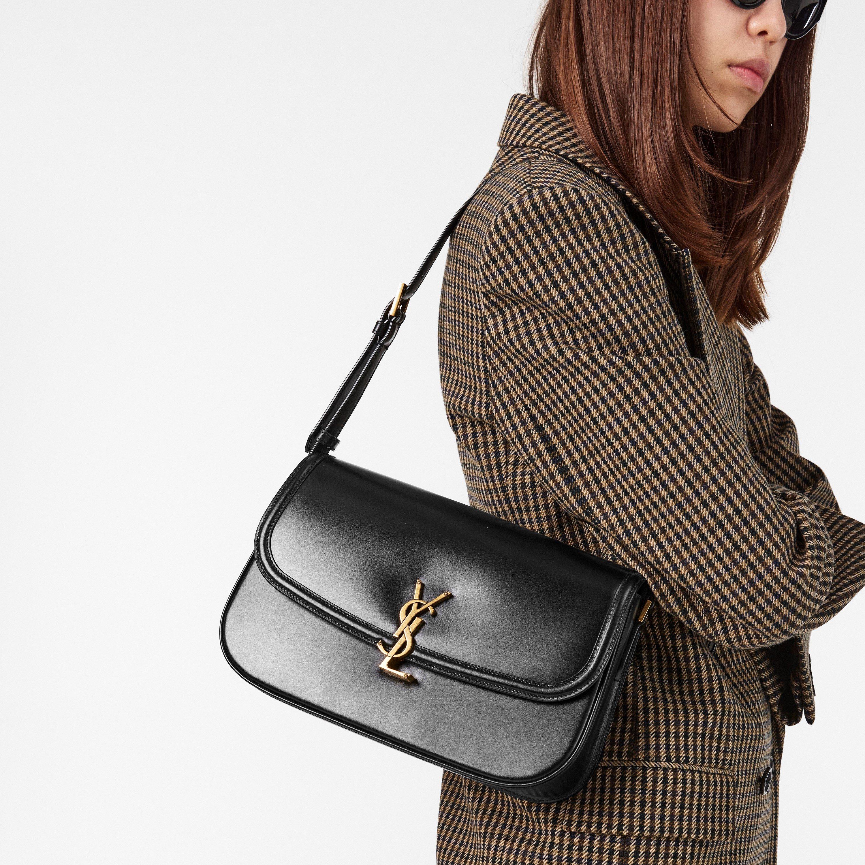 Nero - Saint Laurent - Women's Large Soft Shoulder Bag - 3