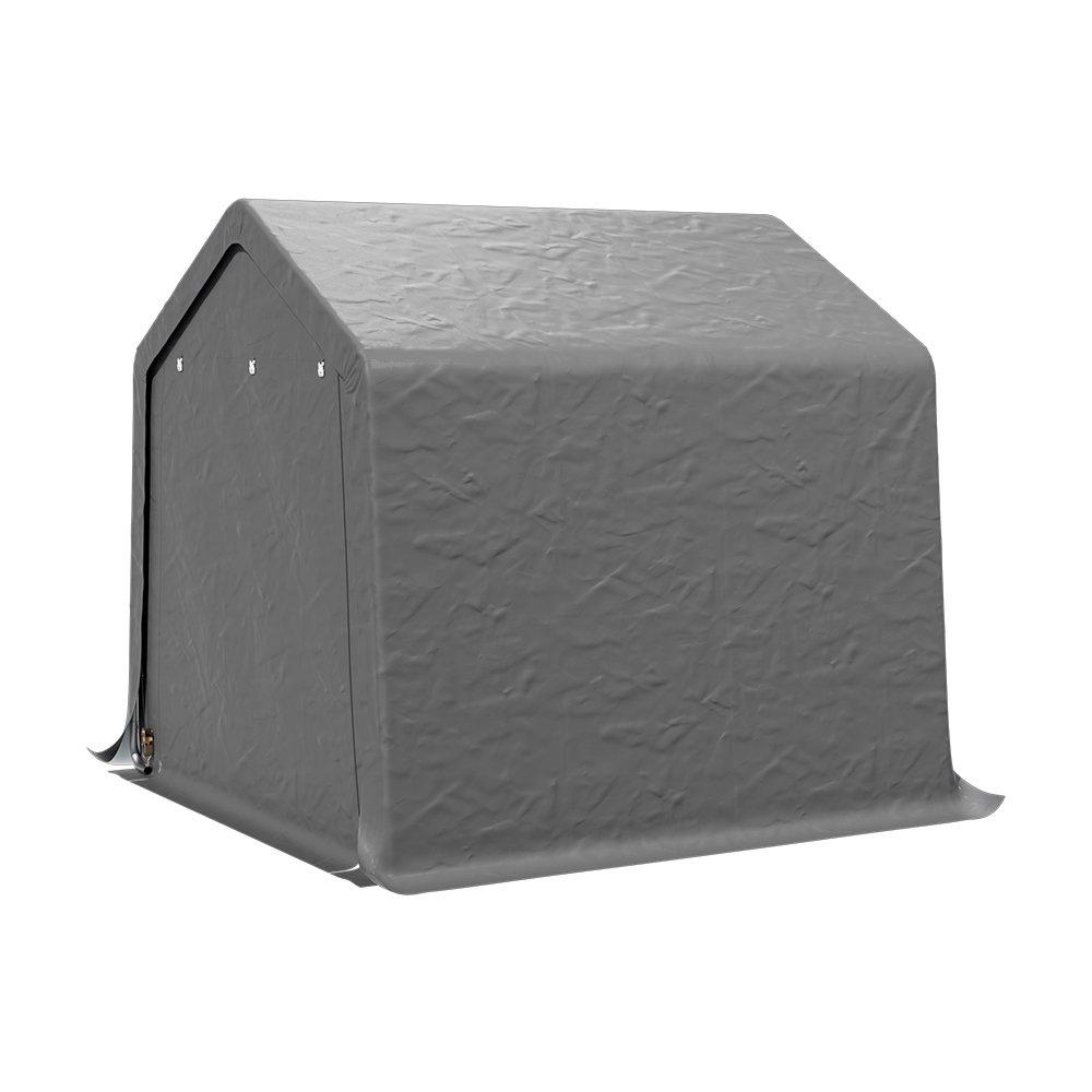 Grey - Breeins - 8x8FT Galvanized Tube Storage Shed - 5