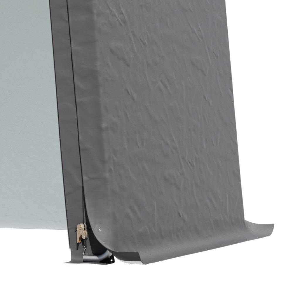 Grey - Breeins - 8x8FT Galvanized Tube Storage Shed - 7